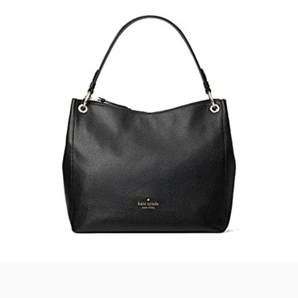 Kate Spade Jackson Kat Large Shoulder Tote Slouchy Hobo Black Leather NWT *** - Picture 2 of 9